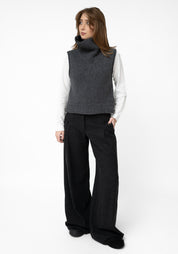 High Waisted Wool Blend Wide Leg Pants - December Thieves
