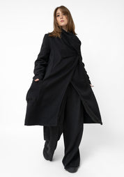 Draped Neck Wool Blend Coat - December Thieves