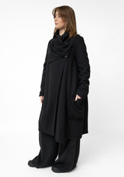 Draped Neck Wool Blend Coat - December Thieves