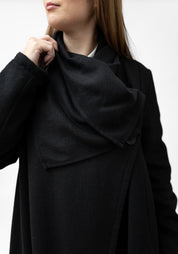 Draped Neck Wool Blend Coat - December Thieves