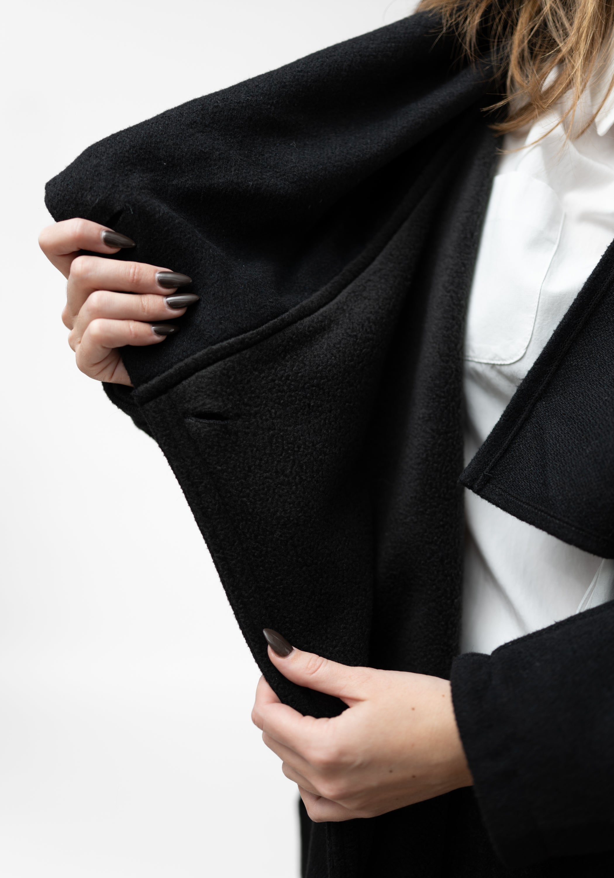 Draped Neck Wool Blend Coat - December Thieves