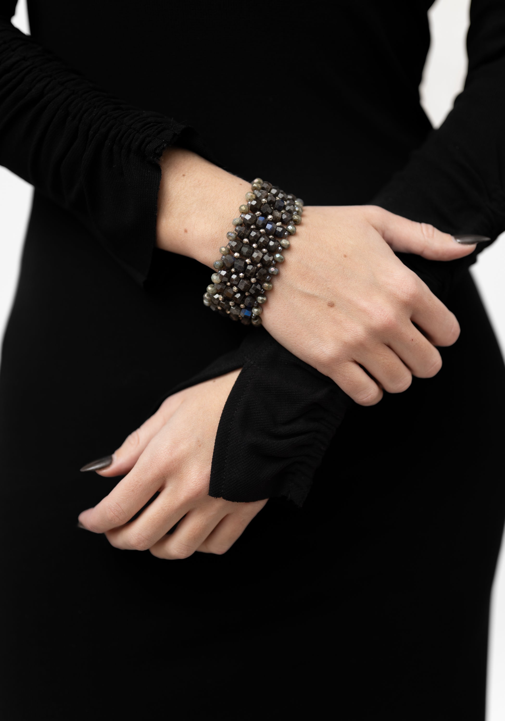 Black Labradorite Beaded Bracelet - December Thieves