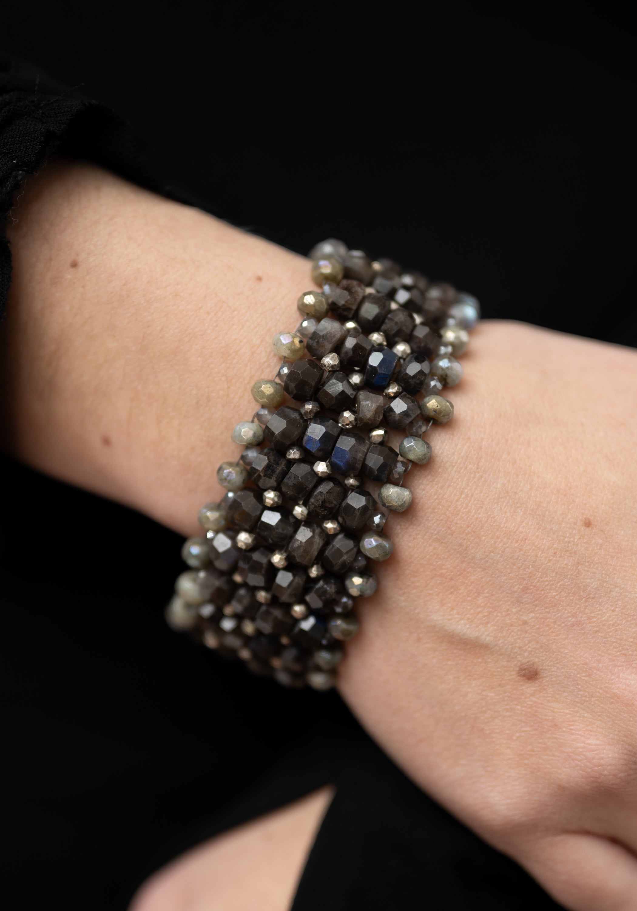 Black Labradorite Beaded Bracelet - December Thieves
