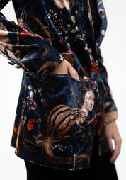 Navy Bulba Velvet Blazer