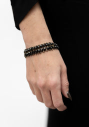 Black Onyx Cubes Beaded Bracelet