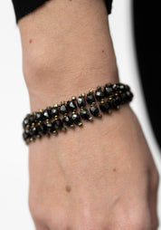 Black Onyx Cubes Beaded Bracelet