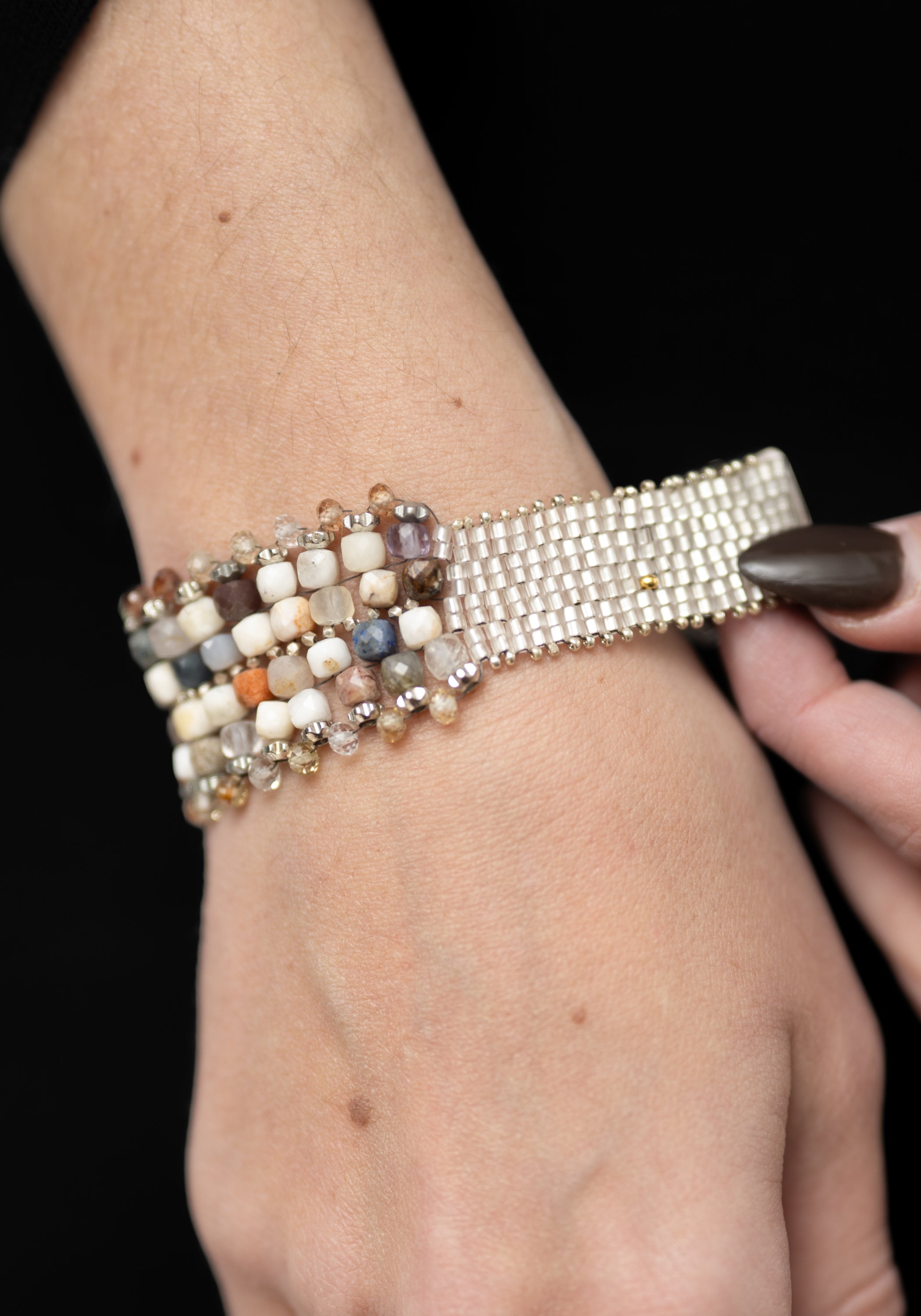 Opal and Mixed Gemstone Beaded Bracelet