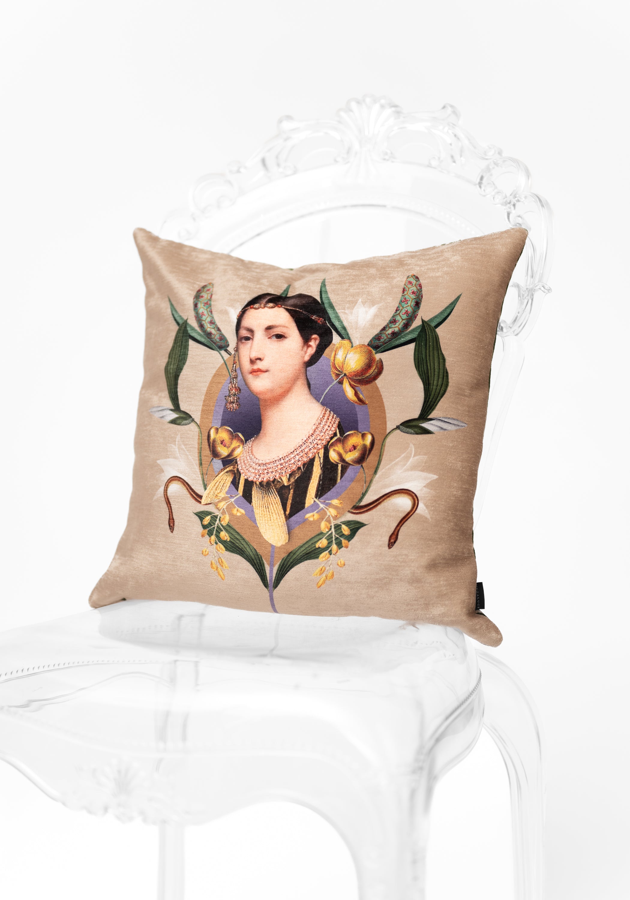 Retro Muse Velvet Pillow