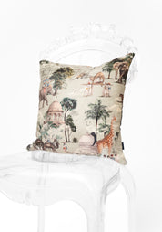 India Animals Velvet Pillow