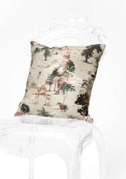 India Animals Velvet Pillow