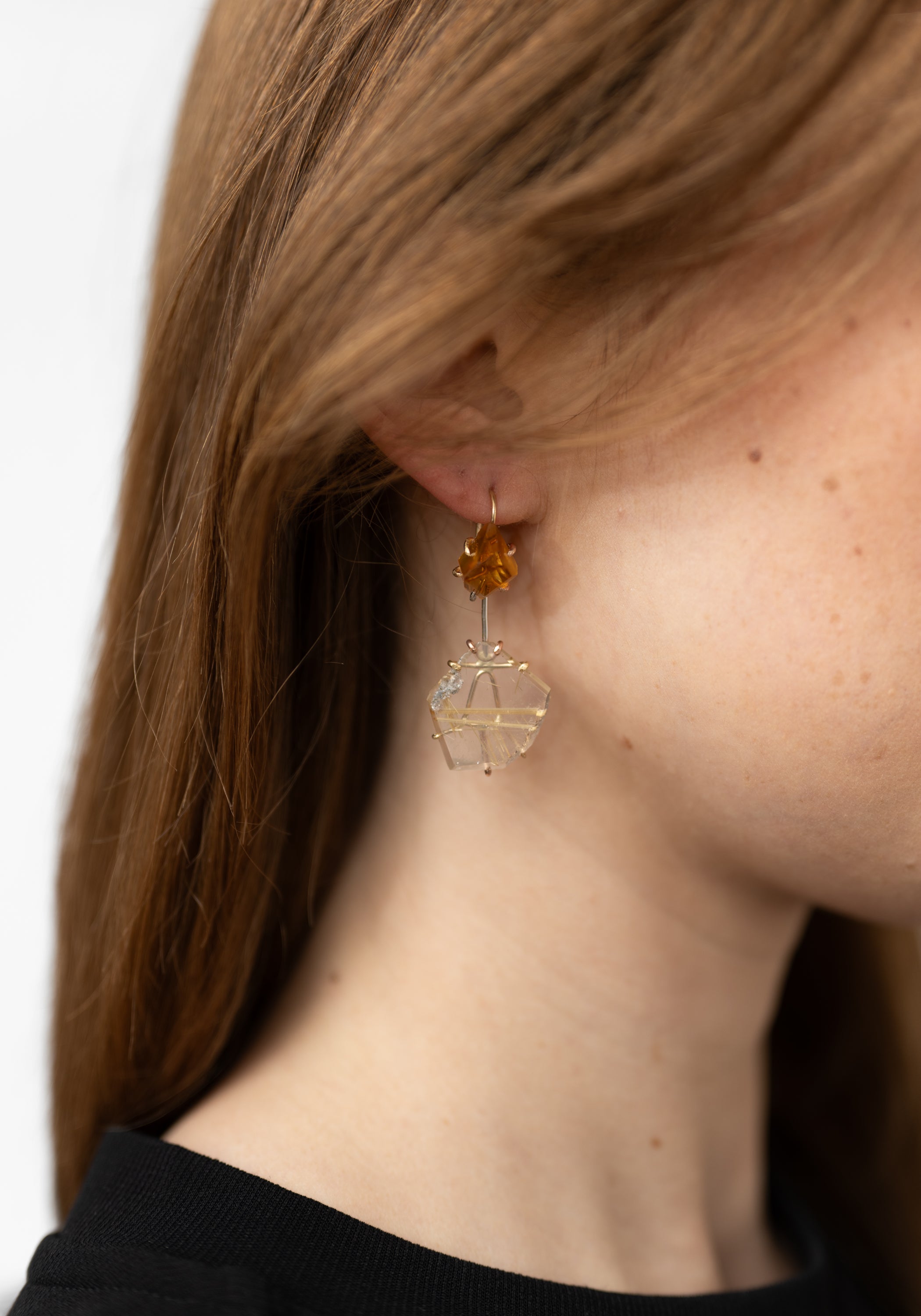 14k-18k Gold Citrine Hook Earrings