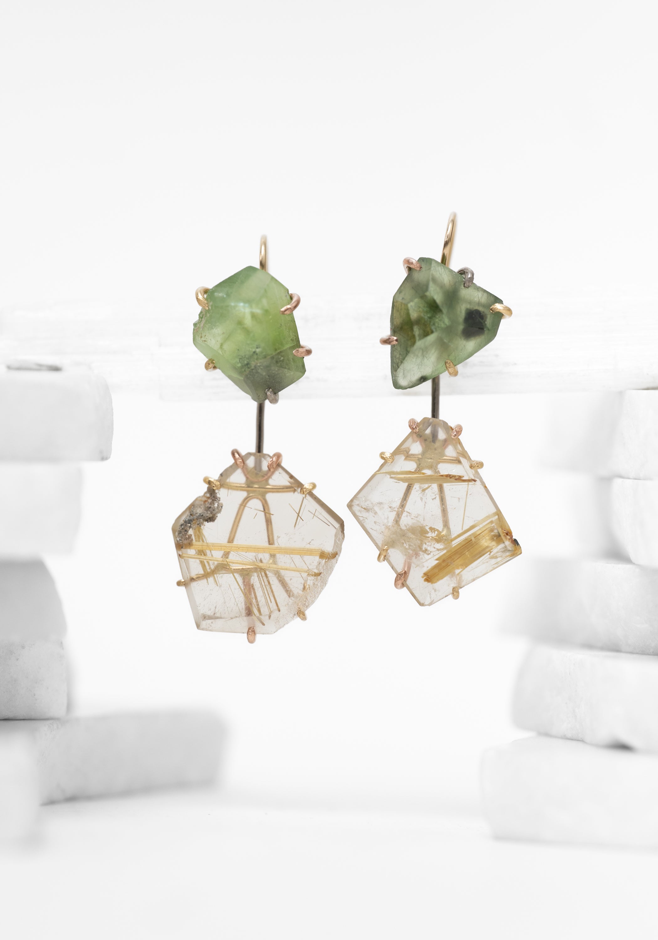 14k-18k Gold Extra Large Peridot Hook Earrings