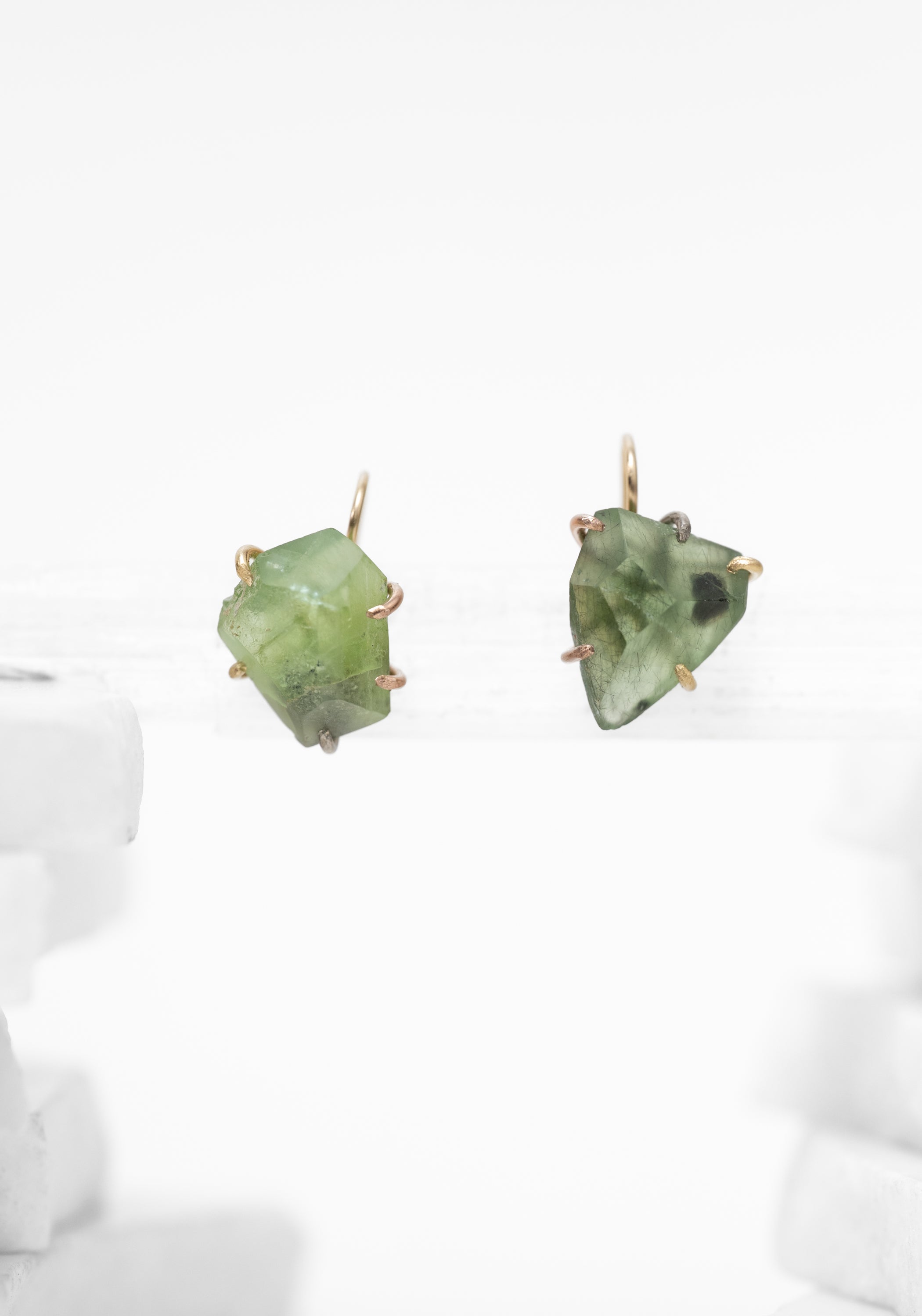 14k-18k Gold Extra Large Peridot Hook Earrings