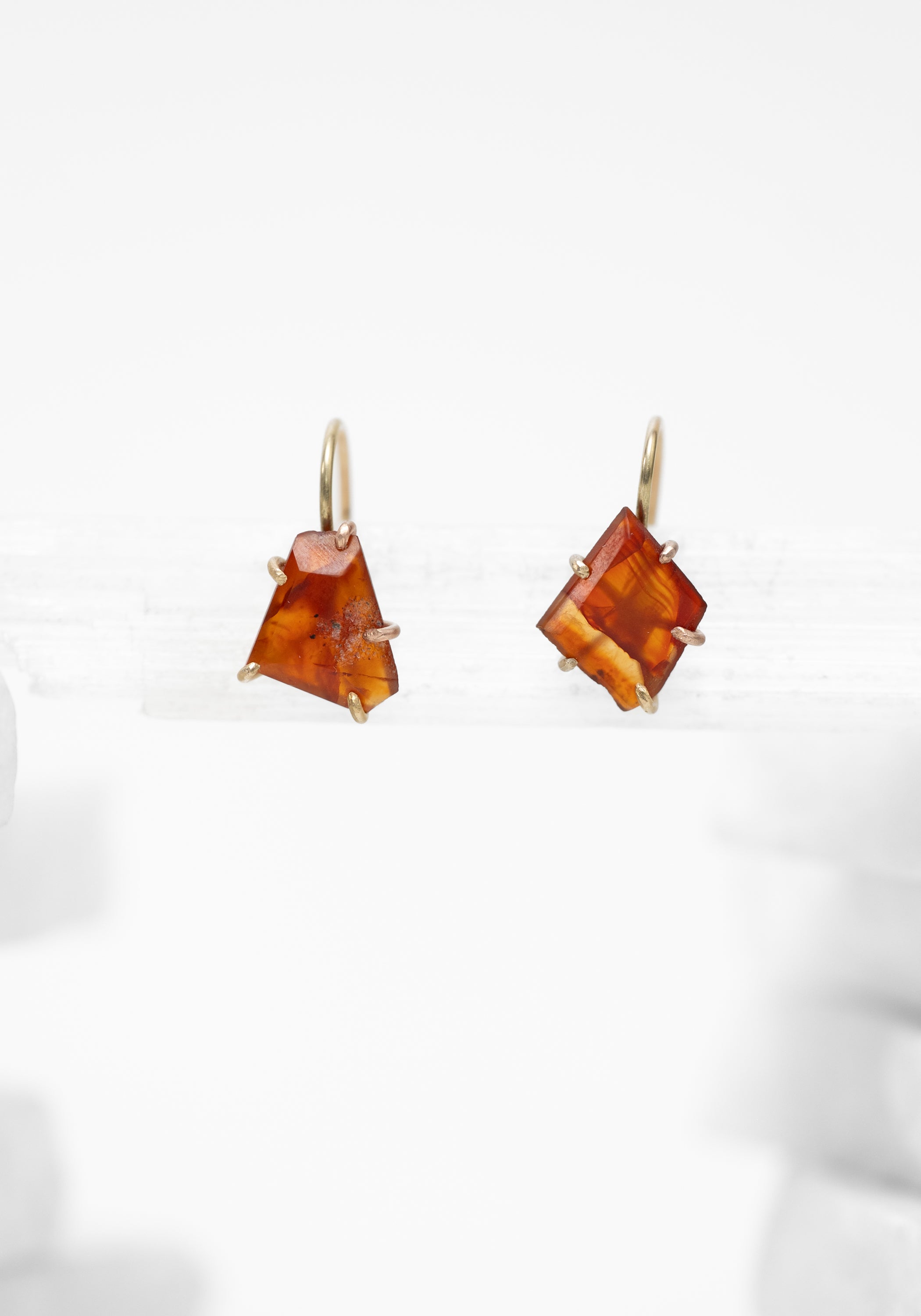 14k-18k Gold Carnelian Hook Earrings