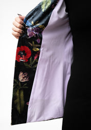 Red Flowers Velvet Blazer
