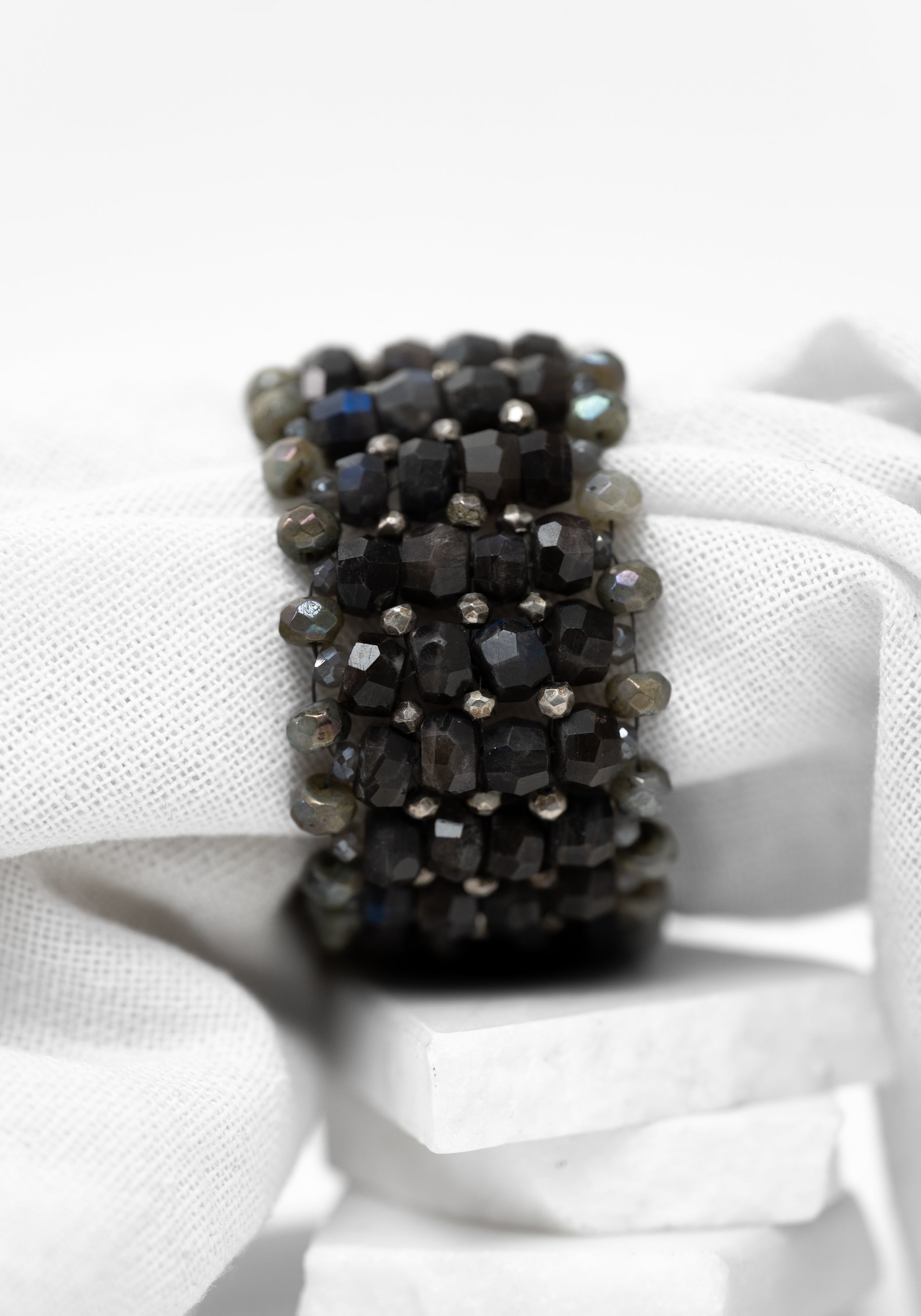 Black Labradorite Beaded Bracelet - December Thieves