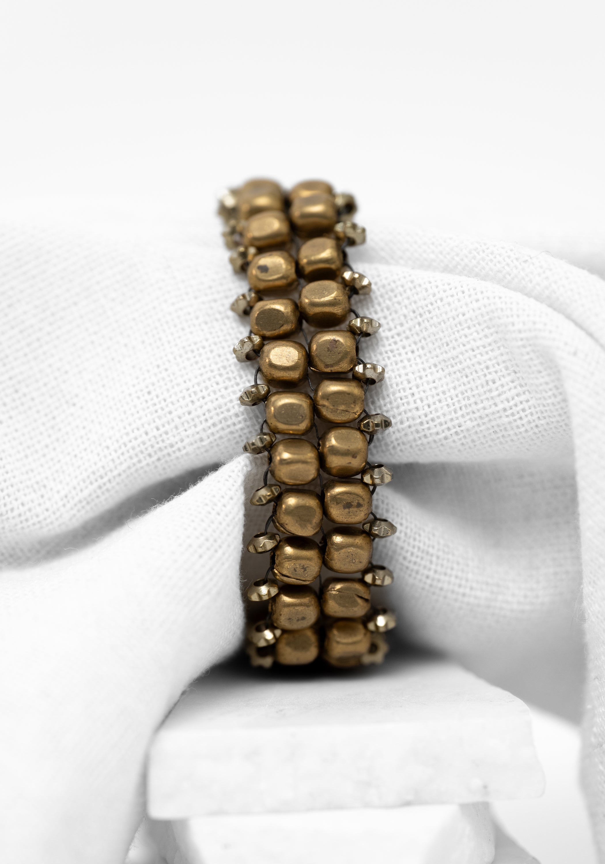 Brass Cube Beaded Bracelet - December Thieves