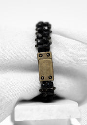 Black Onyx Cubes Beaded Bracelet