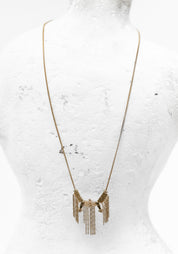 Brass Phoenix Triple Fringe Necklace