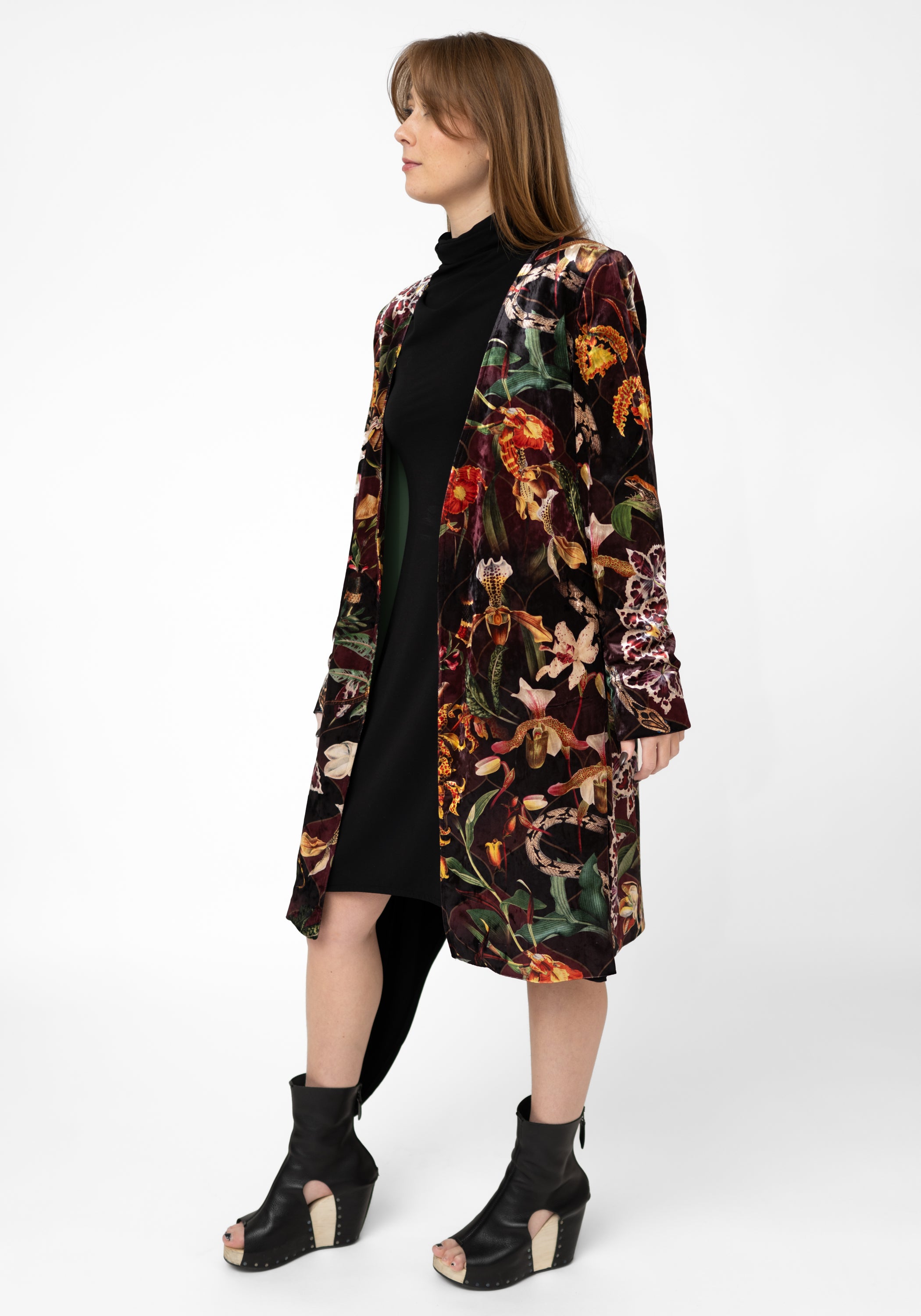 Tiger Orchid Velvet Kimono