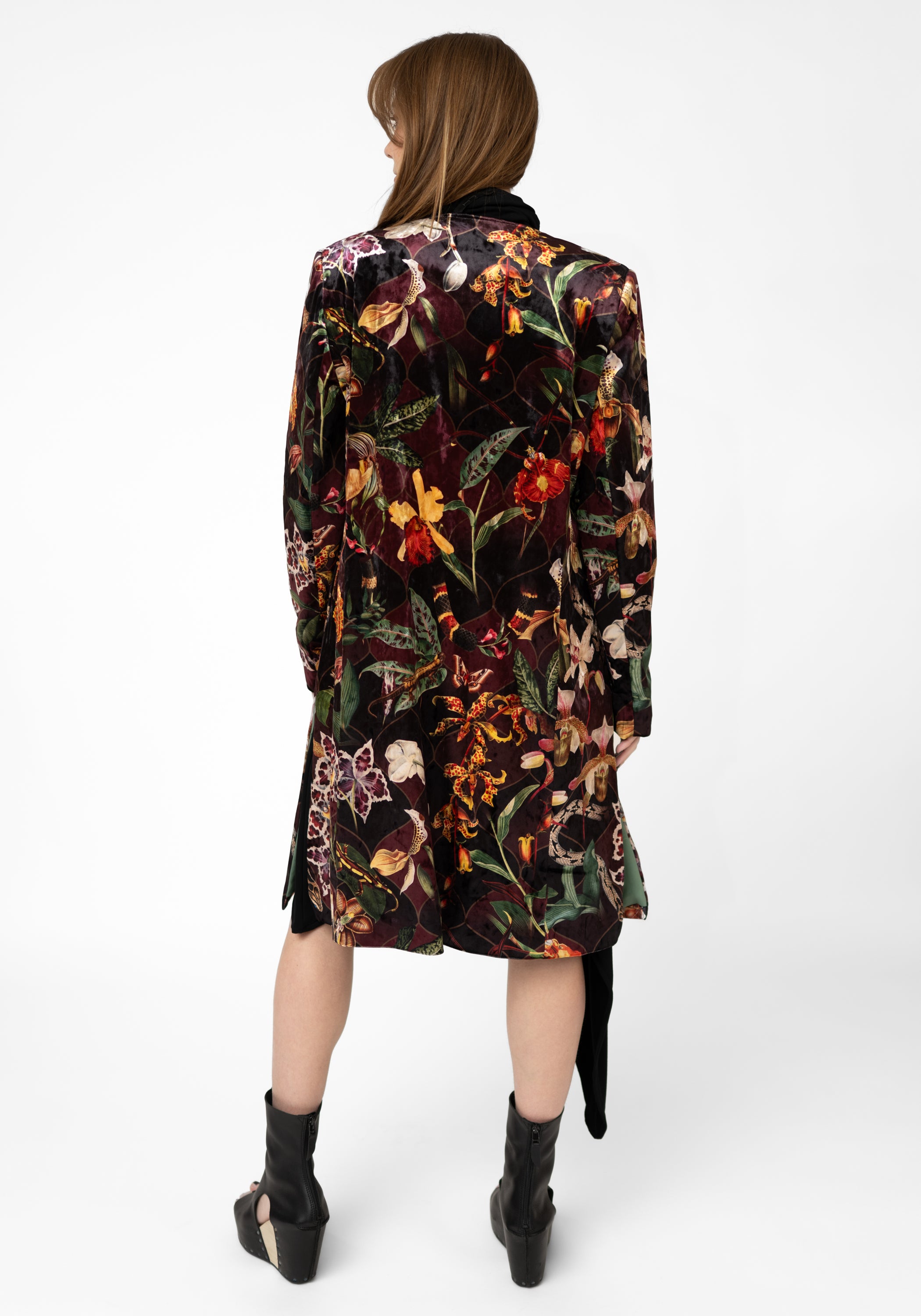 Tiger Orchid Velvet Kimono