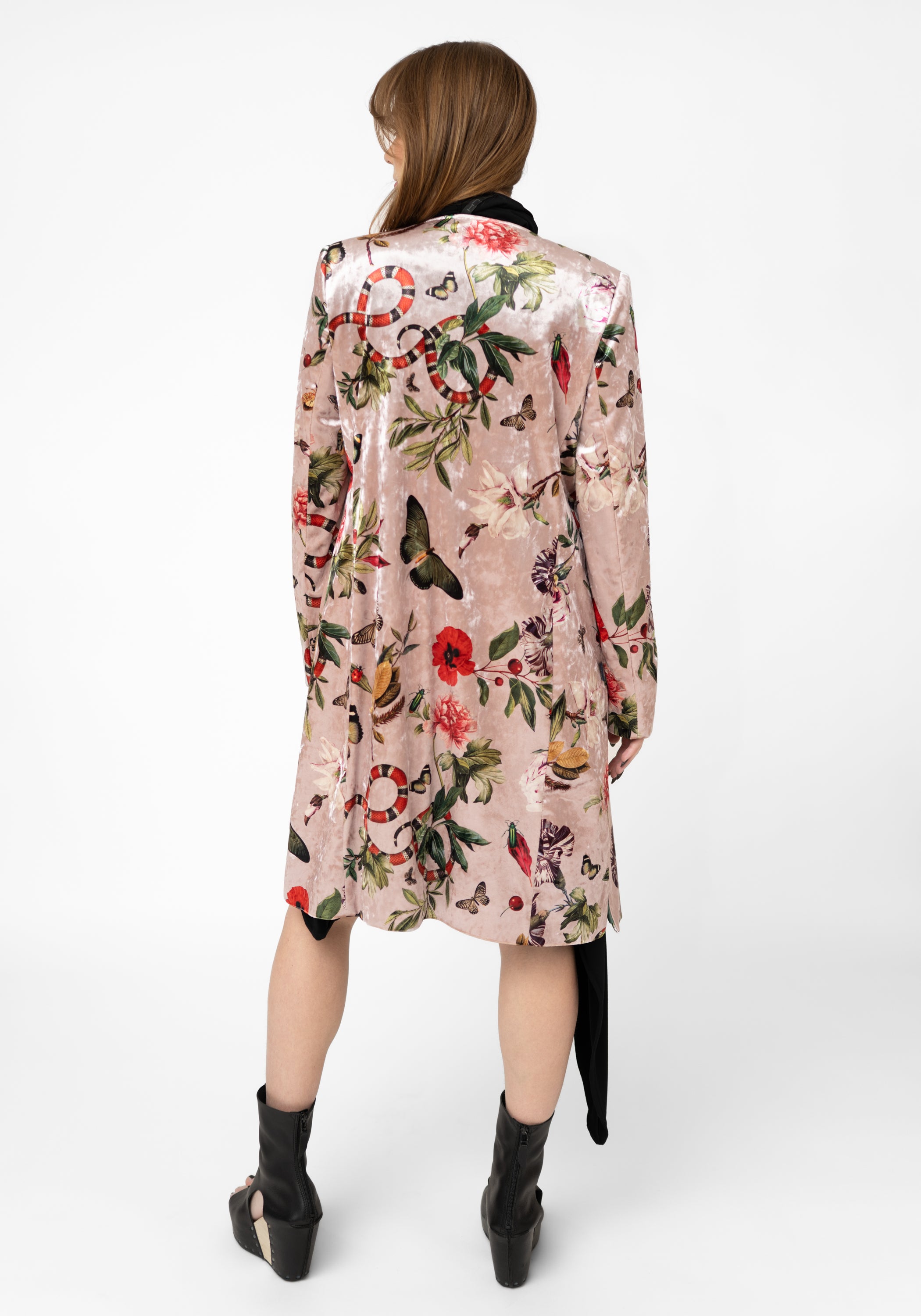 Pink Serpent Velvet Kimono