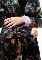 Red Flowers Velvet Blazer
