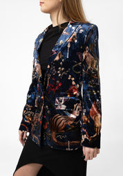 Navy Bulba Velvet Blazer