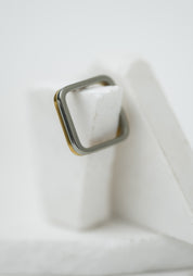 Ashley Squared Bicolored Gold Plated and Stainless Steel Ear Cuff