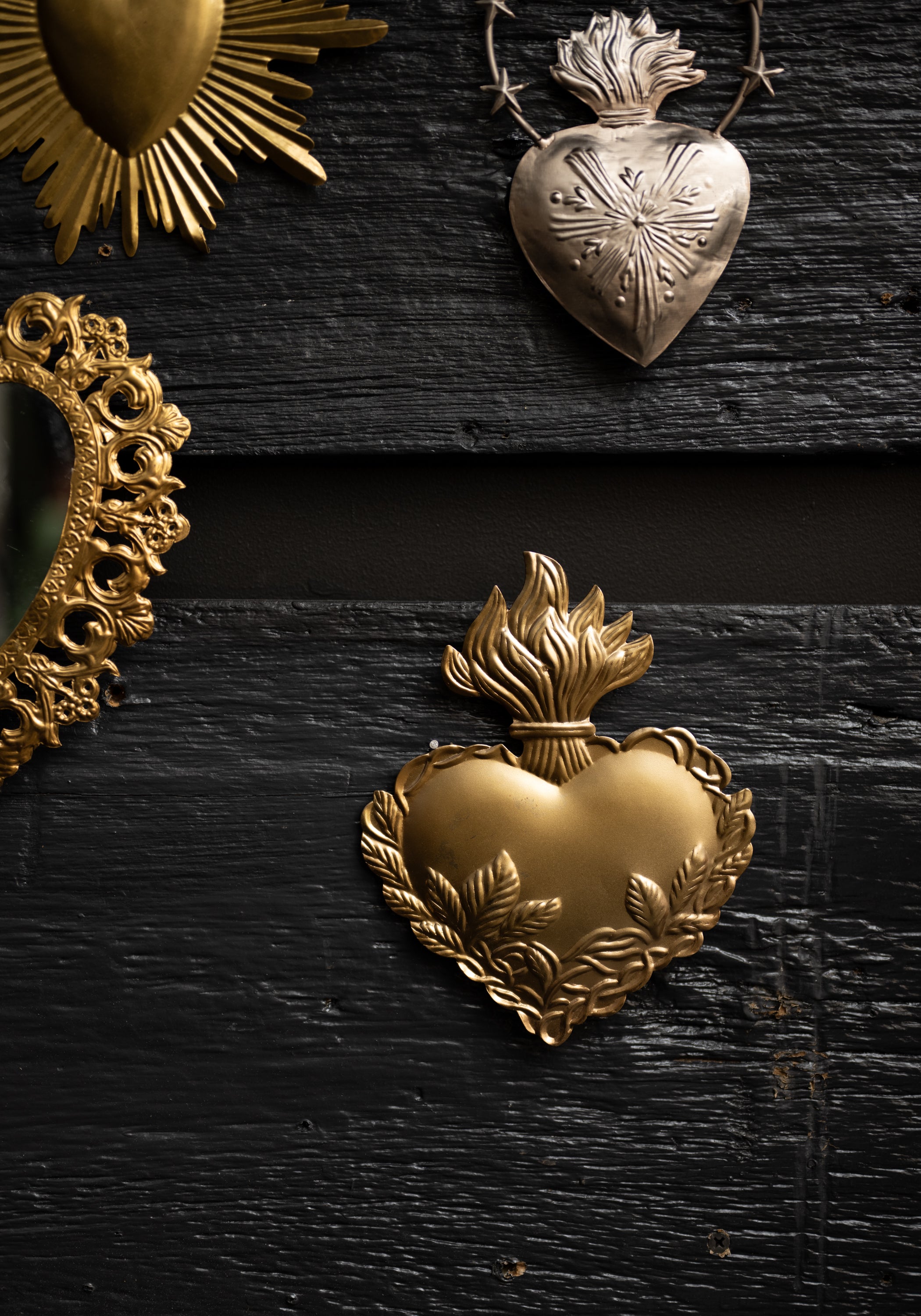 Leaf and Flame Heart Milagro