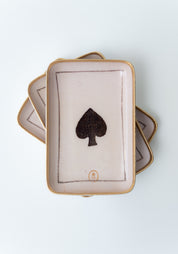 Enameled Aluminum Playing Card Solo Tray