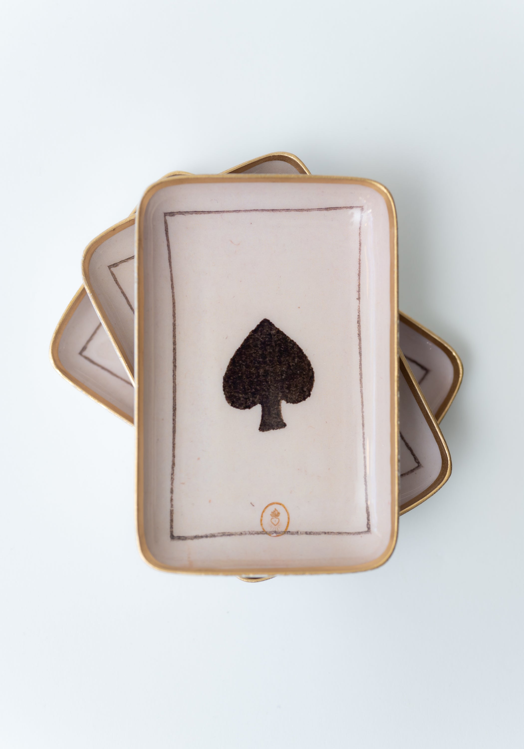 Enameled Aluminum Playing Card Solo Tray