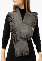 Charcoal Felt Fringe Scarf