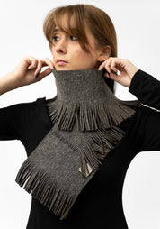 Charcoal Felt Fringe Scarf