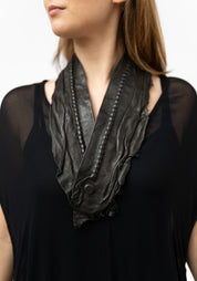 Leather and Hidden Ball Chain Necklace