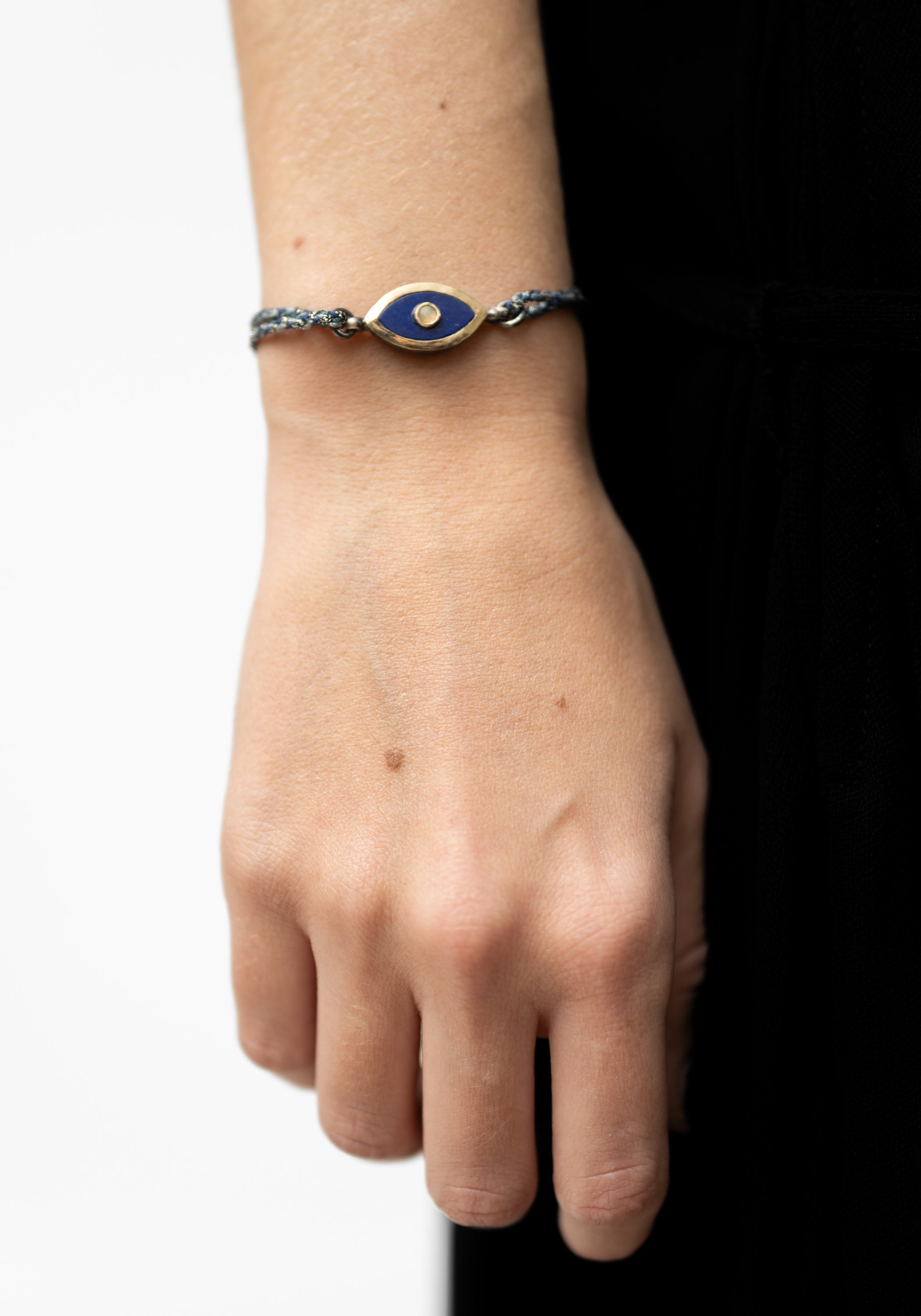 10k Gold, Lapis and Opal Eye Bracelet - December Thieves