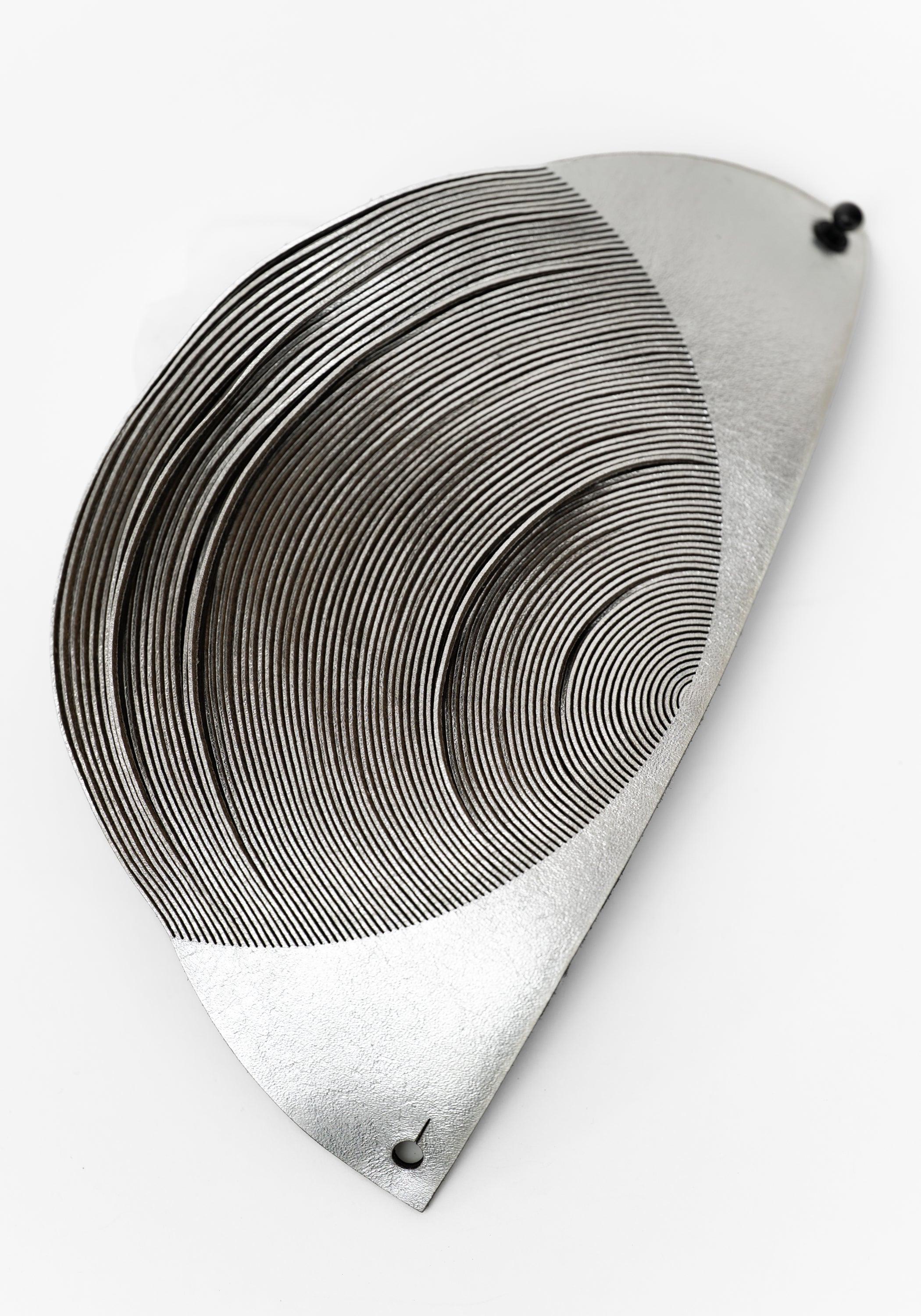 Silver Leather Whorl Mirage Bracelet