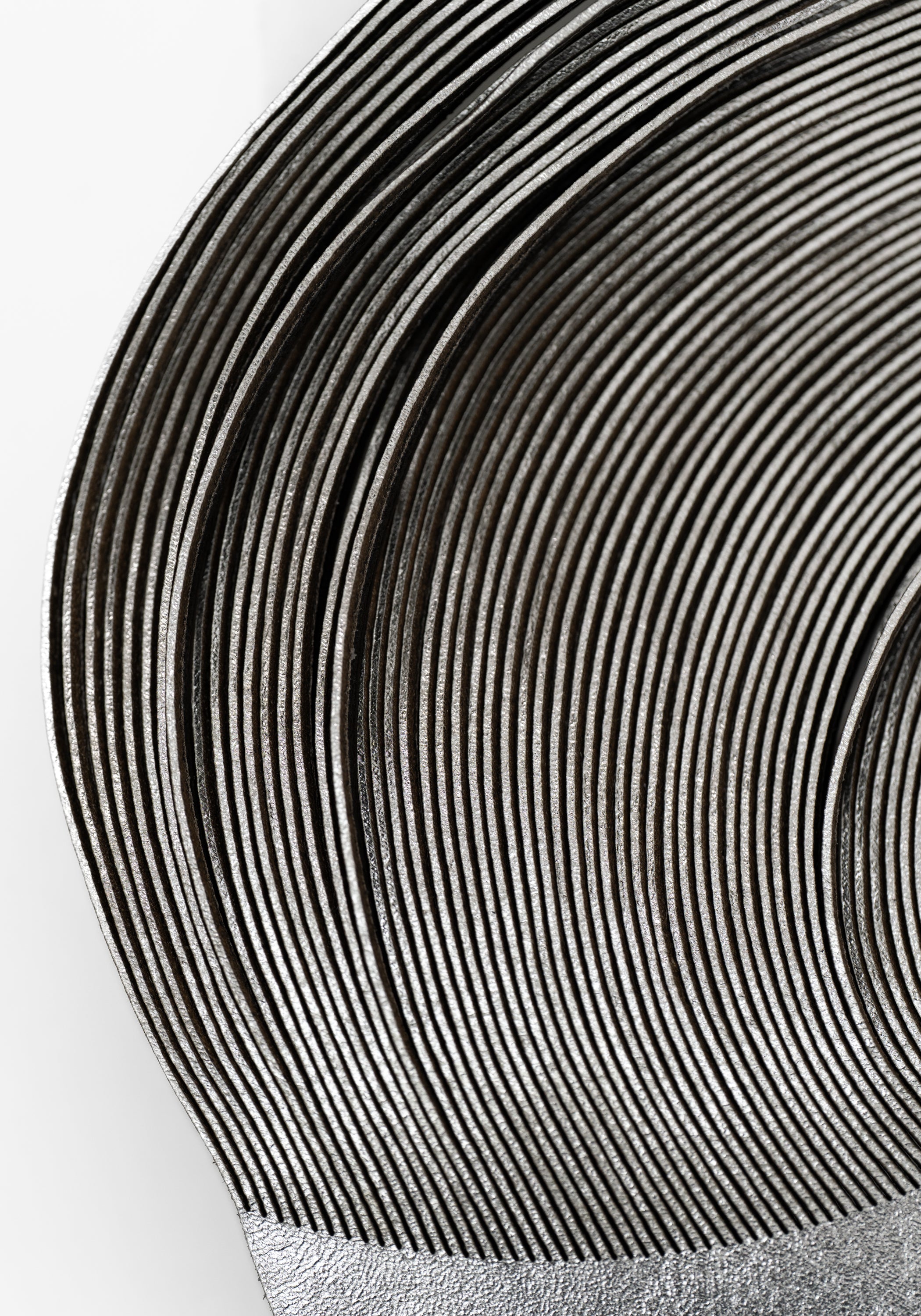 Silver Leather Whorl Mirage Bracelet