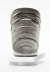 Silver Leather Whorl Mirage Bracelet