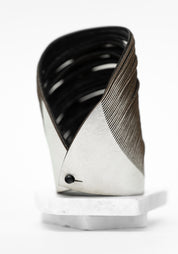 Silver Leather Whorl Mirage Bracelet