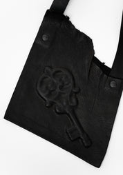 Leather Asymmetric Hidden Key Flap Necklace