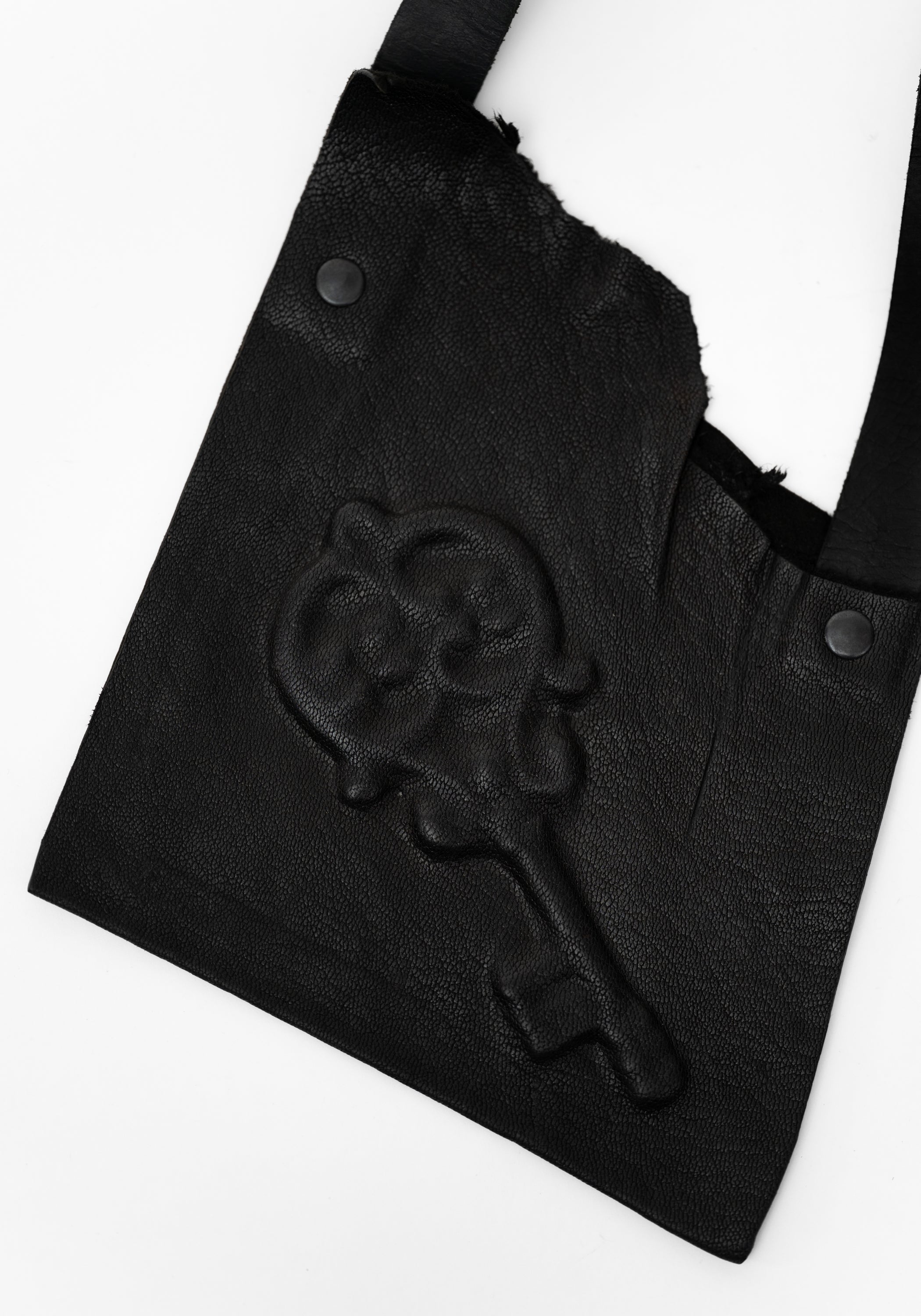 Leather Asymmetric Hidden Key Flap Necklace