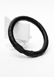 Leather Wrapped Ring Collar Necklace