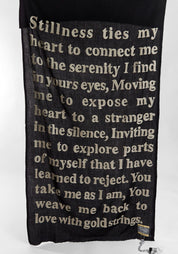 "Stillness" Embroidered Wool Poetry Scarf - December Thieves
