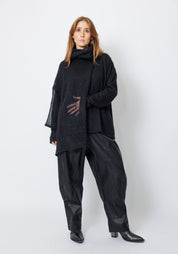 Ganger High Neck Open Knit Wool Blend Pullover