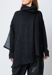 Ganger High Neck Open Knit Wool Blend Pullover
