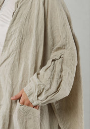 Drop Shoulder Oversized Linen Jacket