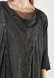 Oversized Contrast Panel Front Dress