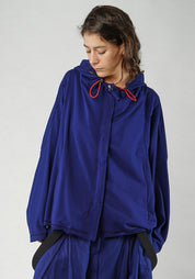 Oversized Drop Shoulder Hooded Jacket in INK Only