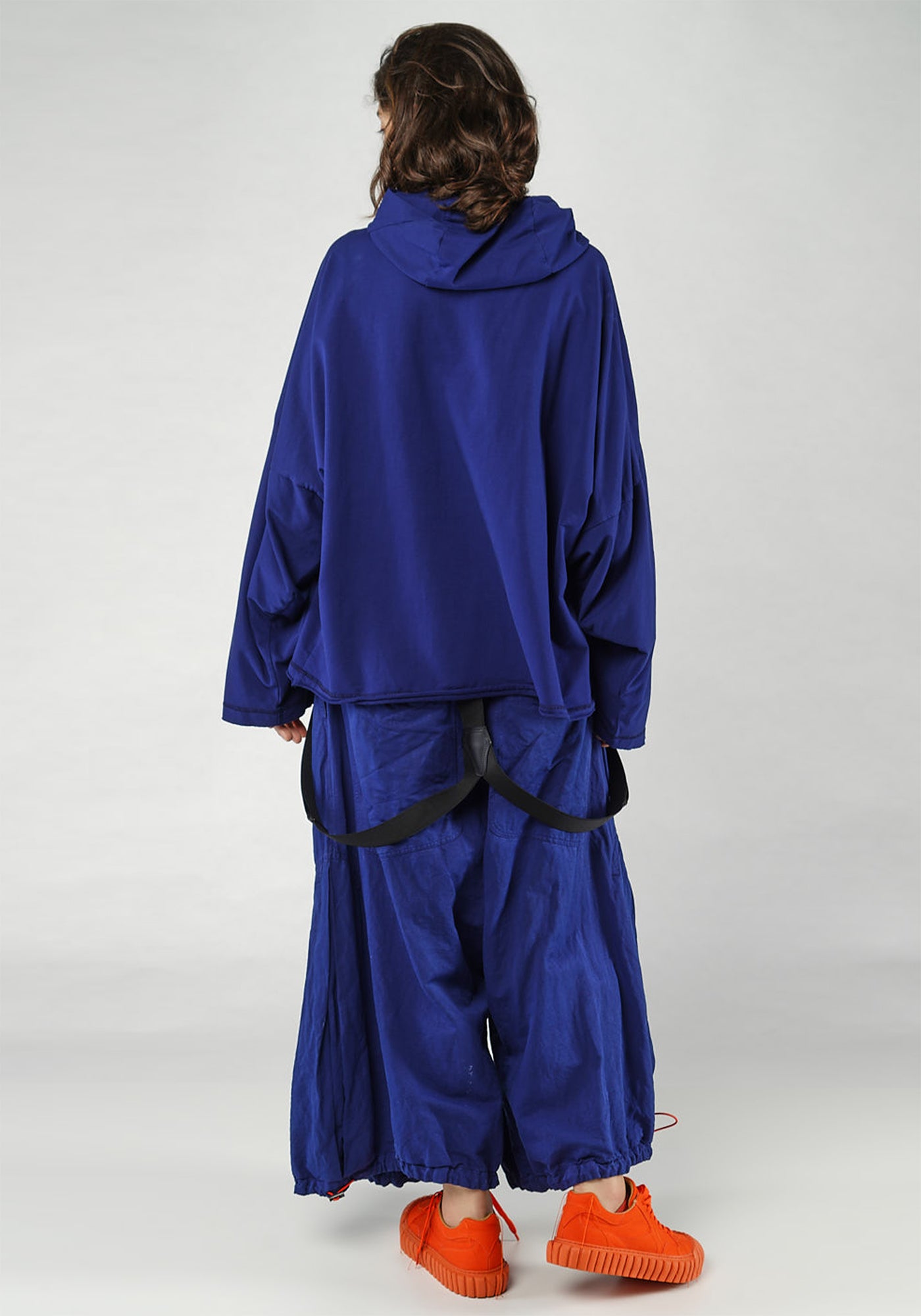 Oversized Drop Shoulder Hooded Jacket in INK Only